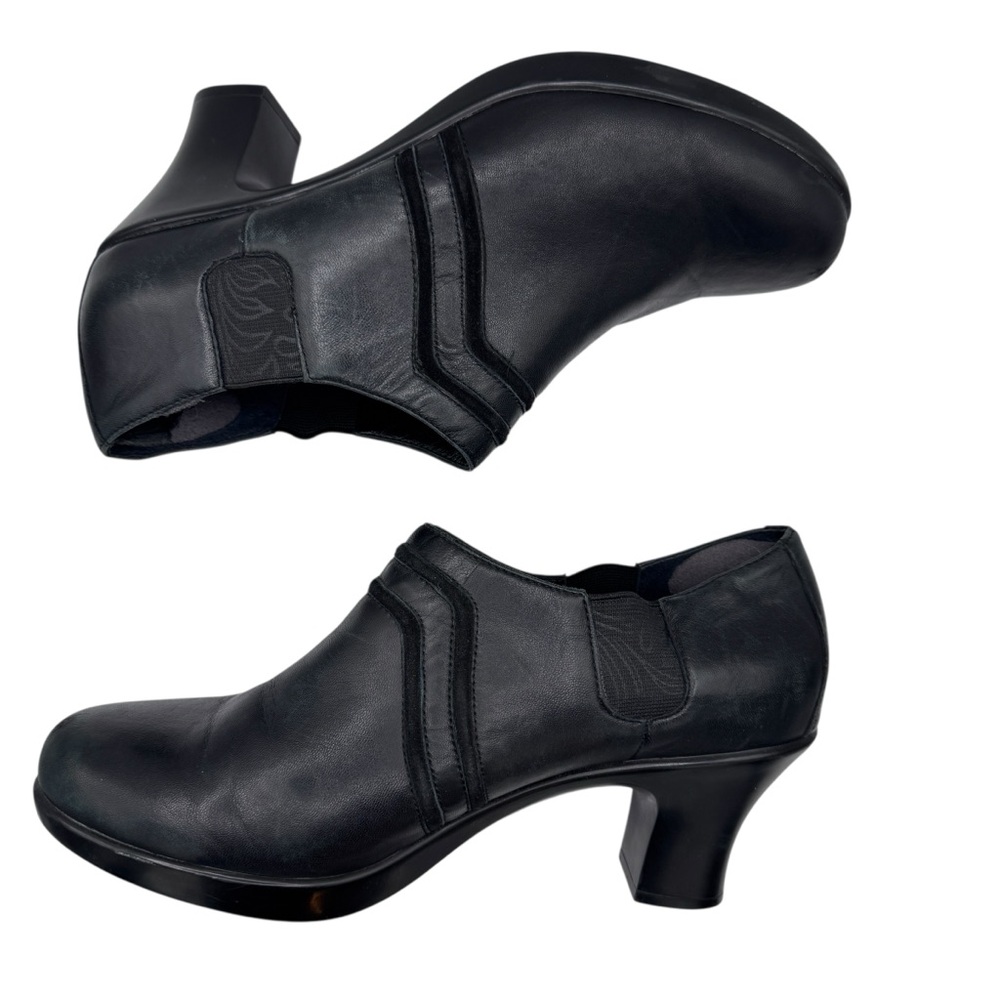 Dansko Black Leather Heeled Boots for Women - Size 40/ US 9.5-10